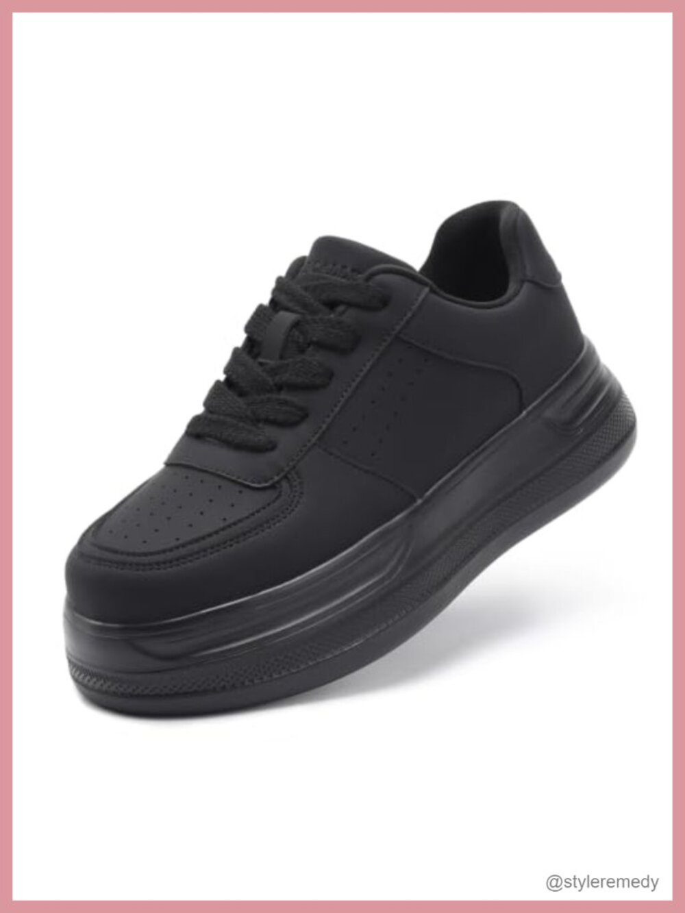 Womens Platform Walking Sneakers Lace Up Cushioned Athletic Shoes